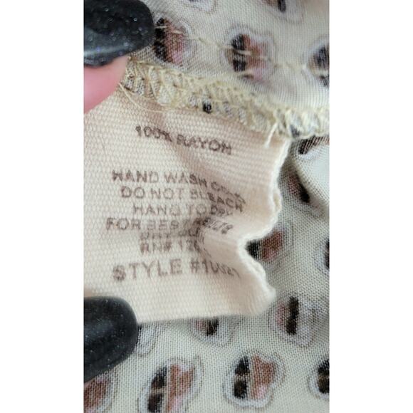 Hem‎ & Thread Boho Peasant Top Women’s Sz L Paisley Print Button Up Collared NWT - Picture 6 of 6